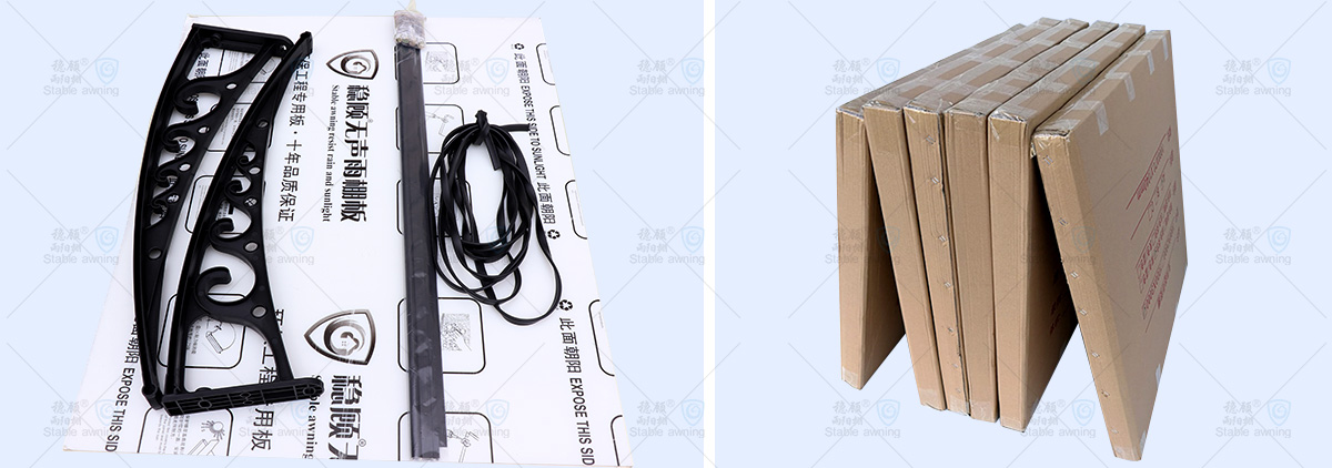 Window & Door Canopy with Solid Board and Plastic Brackets (Flower Roll)