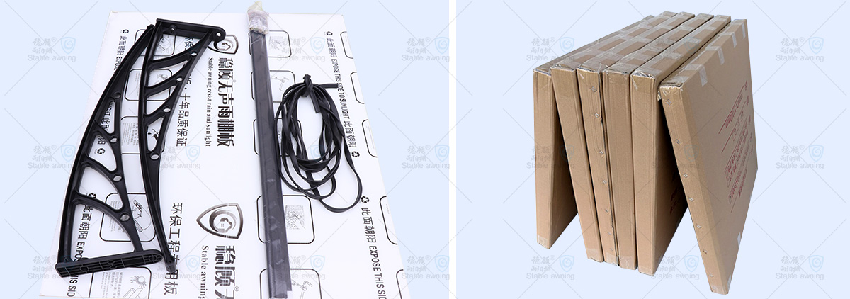 Window & Door Canopy with Solid Board and Plastic Brackets