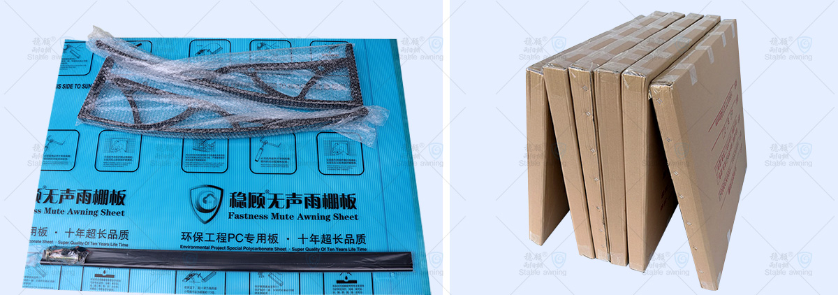 Window & Door Canopy with Hollow Board and Aluminum Brackets