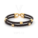 Python leather double beads Bracelet