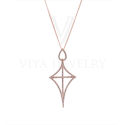 Women Paved Stone Pendant Necklace