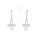 Women Paved Stone Pendant Earrings