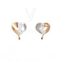 Women Paved Stone Heart Earrings
