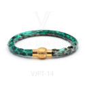 Python leather magnetic clasp bracelet