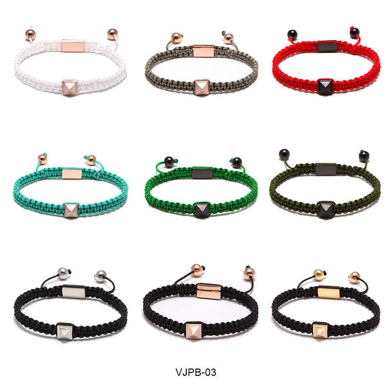 Macrame Plain Pyramid beads bracelet 