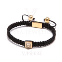 Macrame CZ Pyramid beads bracelet 
