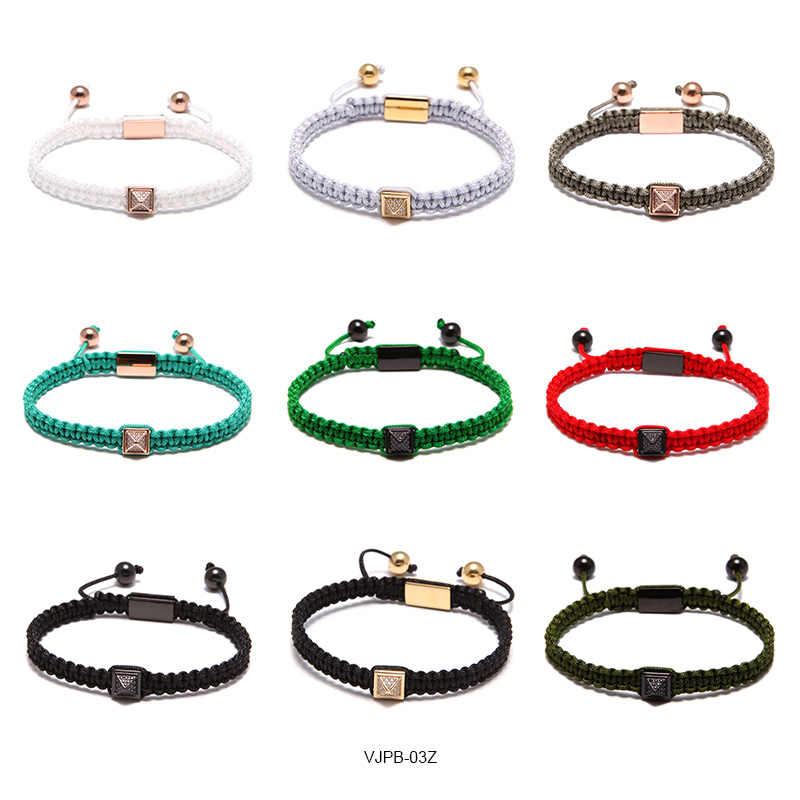 Macrame CZ Pyramid beads bracelet 