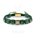 Luxury Square Gemstone Mixed CZ Zirconia beads bracelet