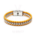Fashion Stainless Steel Leather Bracelet 