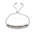 Luxury Stainless Steel With Stone Setting Chain Bracelet 