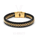 Leather chain macrame bracelet