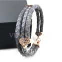 VSPT-18-GENUINE PYTHON LEATHER CORD BRACELET WITH SILVER CLASP (2)