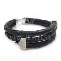 VSPT-18-GENUINE PYTHON LEATHER CORD BRACELET WITH SILVER CLASP (6)