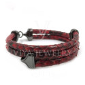 3 String Genuine Python Leather Men Bracelet