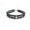 Luxury Stingray Leather Silver Star Bracelet