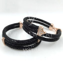VSST-18 Origin Real Black Stingray Skin Bracelet with Swarovski stone setting- (6)