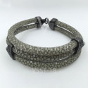 VSST-18 Origin Real GREY Stingray Skin Bracelet with Swarovski stone setting- (2)