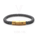 Braided Lamb skin leather men bracelet