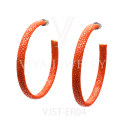 Latest new orange C shape stingray leather earrings