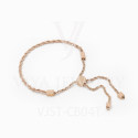 Twist-link chain beads adjustable bracelet