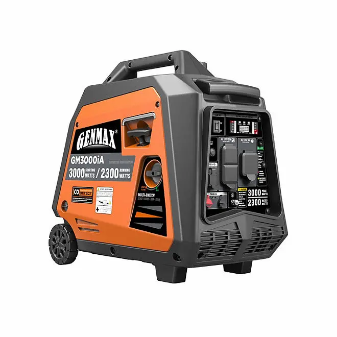 GENMAX GM3000iA 3000 Watt Portable Inverter Generator - CO Sensor