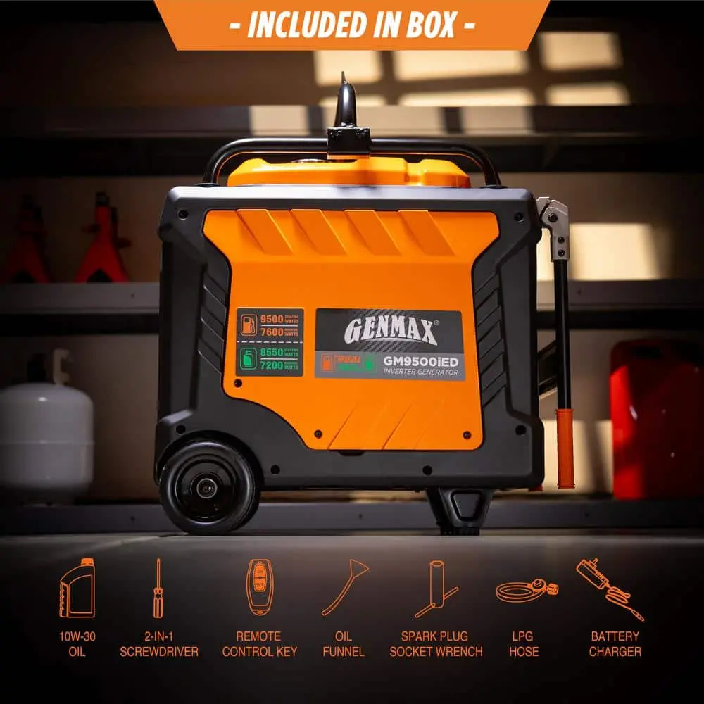 GENMAX GM9500iEDC 9500 Watt Remote Start Dual Fuel Powered