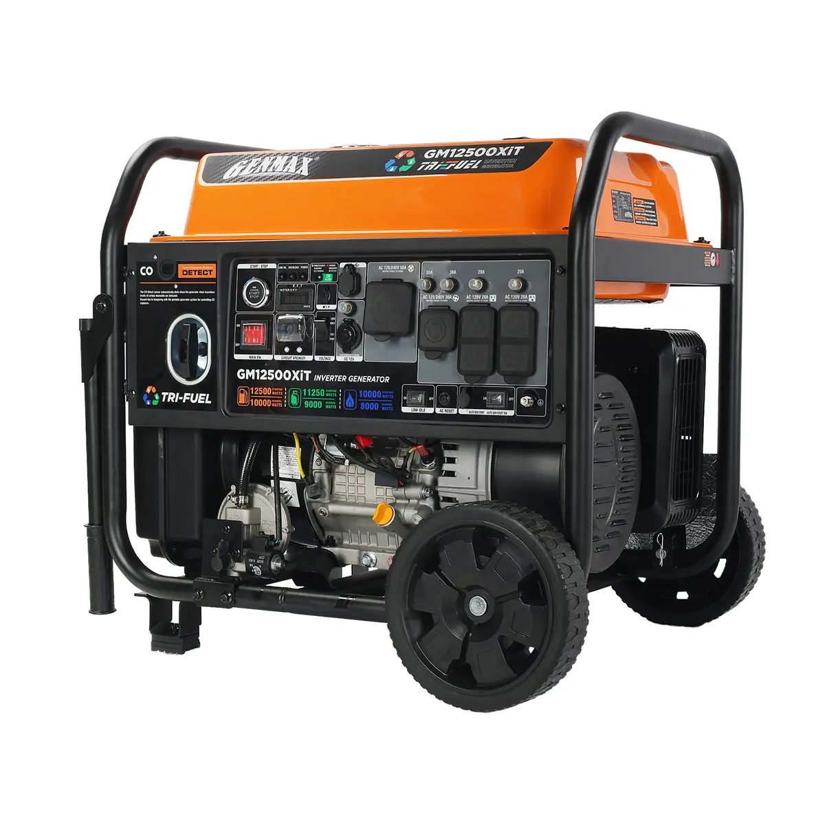 GENMAX GM12500XiT 12,000/10,000-Watt Tri Fuel Electric Start