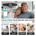 Couple using DOMAS RL-189 migraine relief device at home with app, work study relaxation sleep scenarios