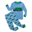 Boy Pajamas set truck applique customized print snug fit Pajamas sets