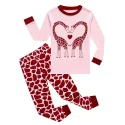Girl Pajams set snug fit customized print cotton jersey pj sets
