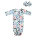 Newborn knitted cotton knot pajamas