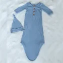 Newborn baby Knotted gown Sleeping Bag with Hat (2)