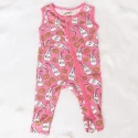 Bulk Baby 100% Organic Cotton One-Piece Romper sleeveless Zip Front Pajamas