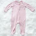Soft Bamboo Footie Pajamas Baby Zipper Closure Onesie Custom logo