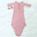 knotted Gown Baby Girl with headband (2)