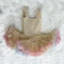 Baby Girl Birthday Cake Smash Outfit Toddler Girl Romper Tutu Skirt (5)