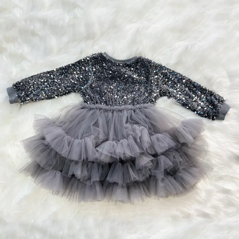 Baby Girls Sequin Girl Dress Toddler Princess Tulle Tutu skirt (2)