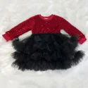 Baby Girls Sequined Flower Girl Dress Toddler Princess Tulle Tutu Pageant Ball Gowns
