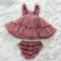Baby Girls Soft Fluffy Tutu Skirt with Diaper Cover,Toddler Girl Tutu Skirt Sets