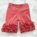 Custom baby Little Girls Solid Ruffles Cotton Shorts Pants maufacturer