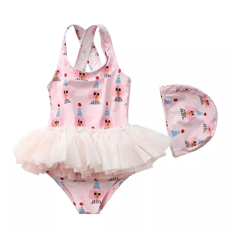One piece Swimwear kids Baby girls ballerina dress Manufacturer (4)
