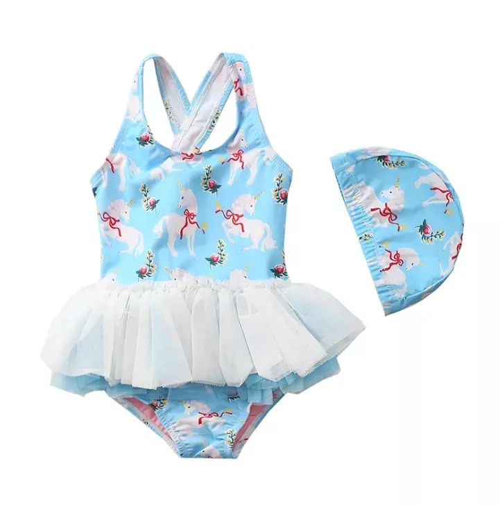 One piece Swimwear kids Baby girls ballerina dress Manufacturer (3)