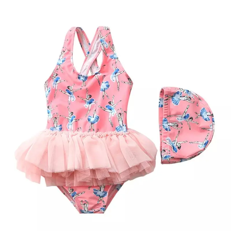 One piece Swimwear kids Baby girls ballerina dress Manufacturer (6)