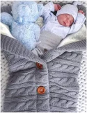 Baby Sleeping Bag Envelope Winter Knit Wool Sleepsack (4)