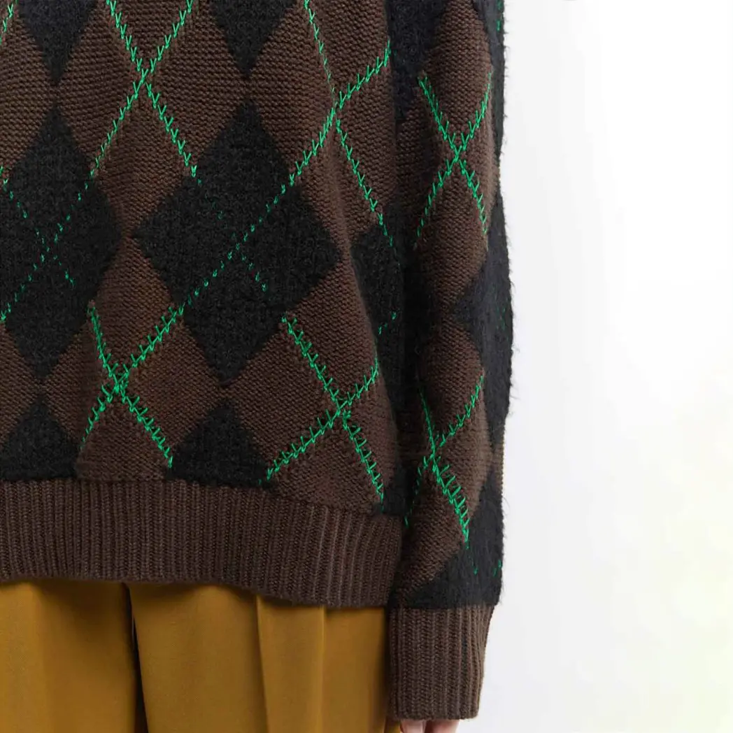 Rhombus women wool sweater