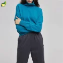 Custom Blue Turtleneck Wool Sweater china supplier