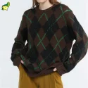 Custom Women Rhombus women wool sweater