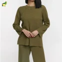 Slit Cashmere Sweater set knitwear manufacturers