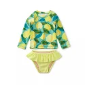 2 Piece Child Swim Wear Boutique Kids Bathing Suit Long Sleeve Girls Swimwear (5)