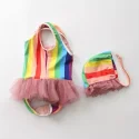 rainbow one piece kids girls swimsuits (4)